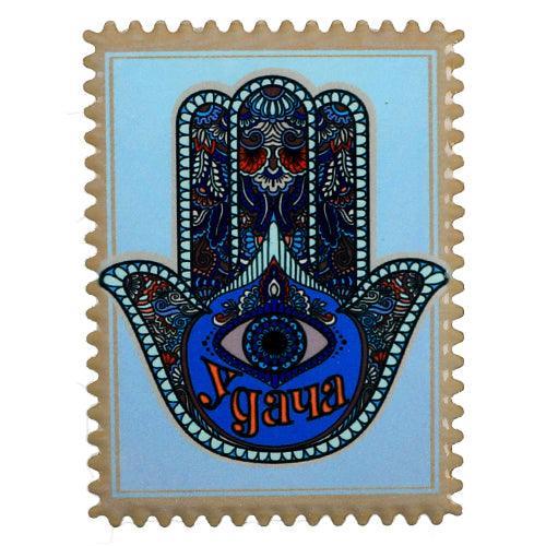 Ceramic Hamsa Magnet 8*6 Cm- Mazal, Russian
