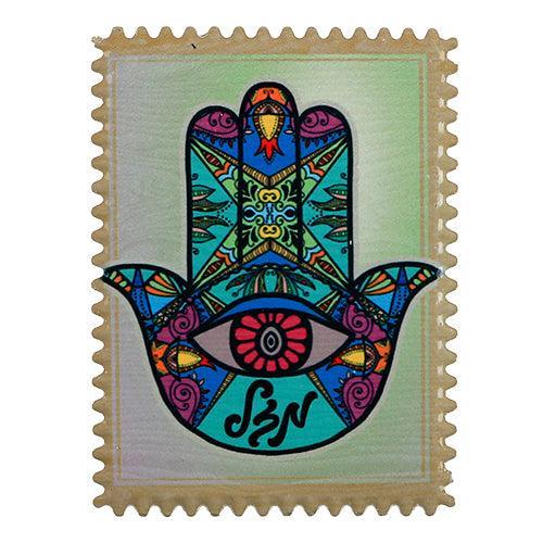 Ceramic Hamsa Magnet 8x6 Cm - Mazal