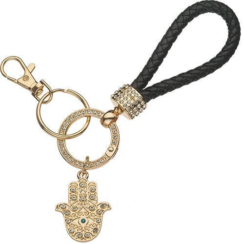 Metel Hamsa Key Holder with Stone Inlay