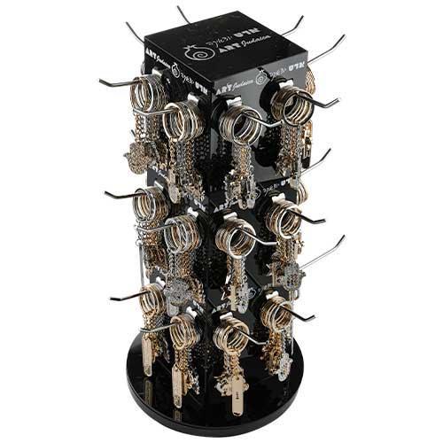 Full Display- 120 pcs. Metel Key Holder with Stone Inlay