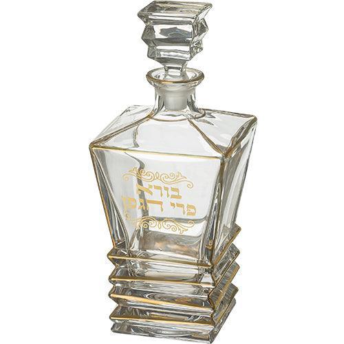 Crystal Wine Bottle With Gold Embossed Letters 27 Cm