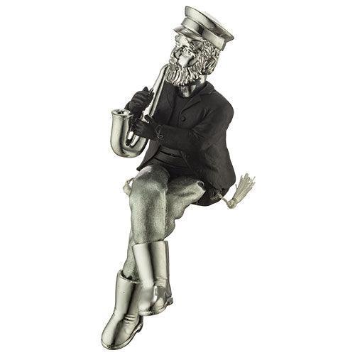 Polyresin Kleizmer with Cloth Legs Playing Saxophone 19 cm
