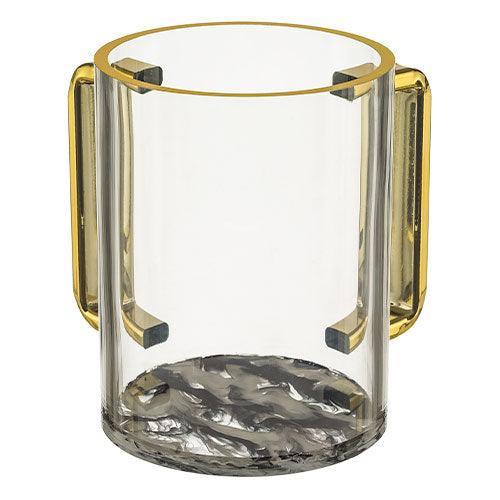 Perspex Clear Washing Cup 13 cm - Black Marble