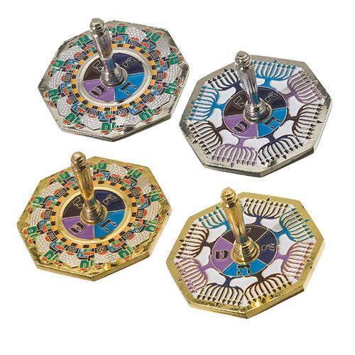 Metal Dreidel "N.G.H.Poh" 5.5 cm, 4 pcs