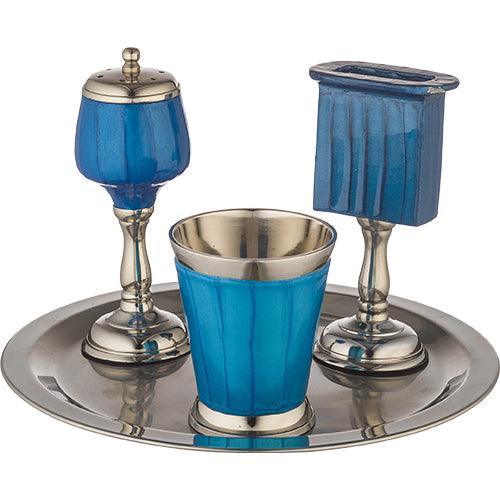 Aluminium Havdalah Set 23*14cm - Blue