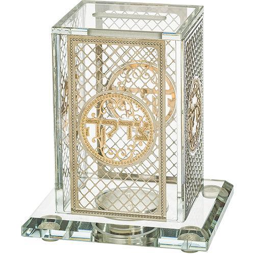 Crystal Tzedakah Box 12*9 cm with Plaque