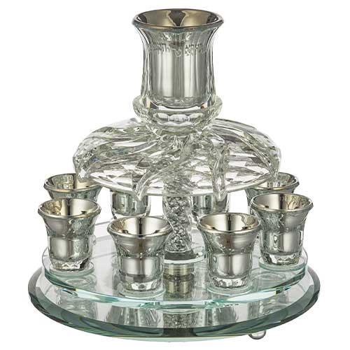 Crystal Wine Divider 33*25 cm with 8 Small Cups