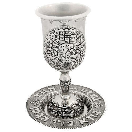 Nickel Kiddush Cup 16 Cm- With Stem