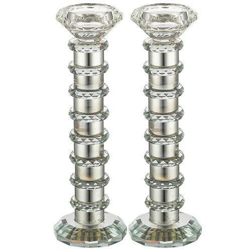 Pair of Crystal Elegant Candlesticks 22.5 cm