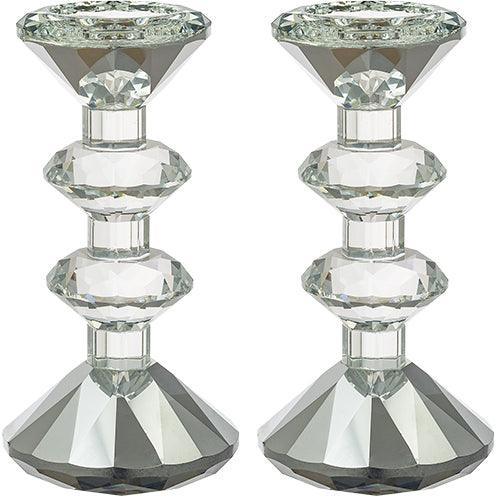 Pair of Crystal Elegant Candlesticks 15.5 cm