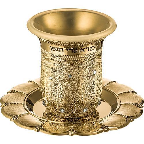 GLN KIDDUSH CUP "CHECKERED" Filigreen 8.5 CM contain 120ml / 4.06oz