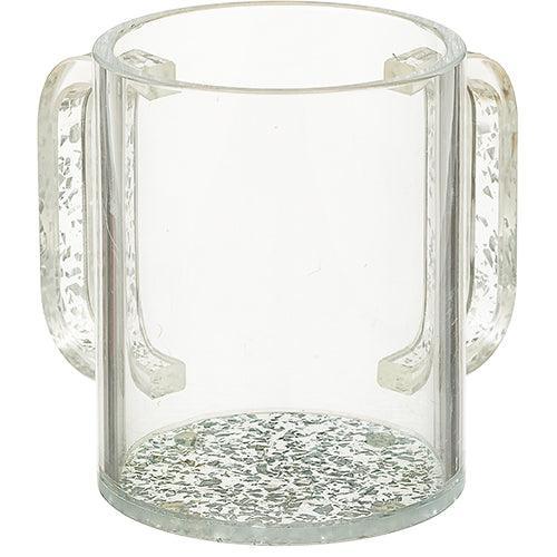 Perspex Clear Washing Cup 11 cm - Silver Sparkles