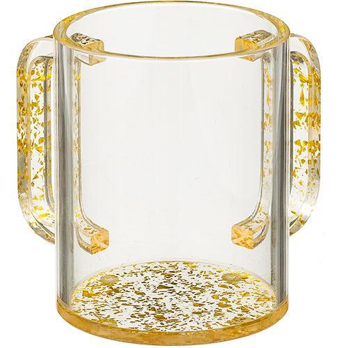 Perspex Clear Washing Cup 11 cm - Gold Sparkles
