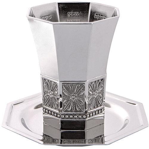 BS "THE BIBLE RIVERS" KIDDUSH CUP+ SAUCER contain  120ml / 4.06oz