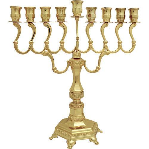 Elegant Gold Plated "diamond"  Menorah 36 Cm