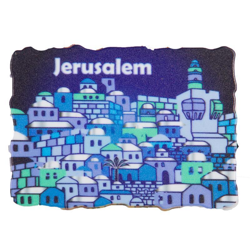 Plastic Blue Magnet 8x6 Cm- English