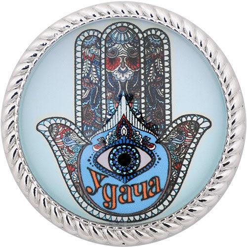 Metal Magnet With Glass 4cm- Mazal (russian)
