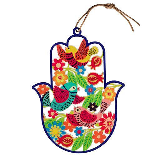 Colorful Hamsa "birds And Flowers" Design 17 Cm