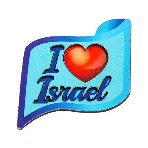 Wood Magnet 8 Cm "i Love Israel"