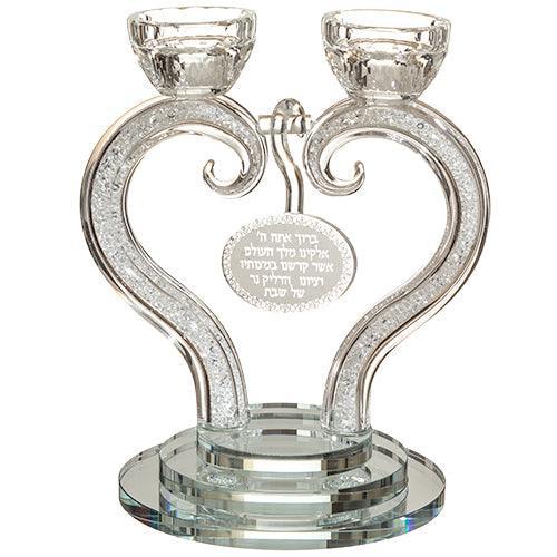 Crystal Candlesticks 18 Cm- Heart