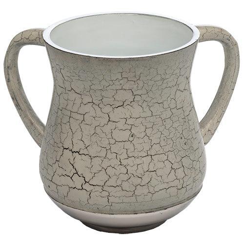 An Elegant  Marble Color Aluminum Washing Cup 13 Cm - White & Black