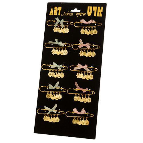 Full Assorted Stand Decorative Pins For Babygirl And Babyboy (10)- Pink And L.blue