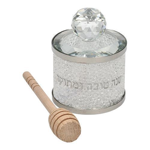 Elegant Crystal Honey Dish8  Cm- With Stones