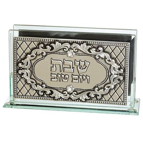 Glass Matches Holder With Plaque "candle Lighting" 12.5*8 Cm