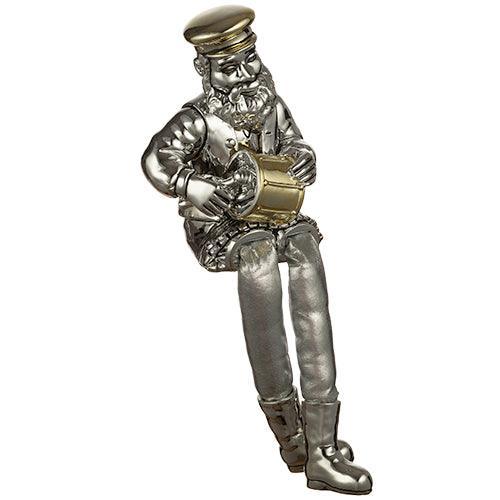 Polyresin Sitting Hassidic Figurine With Black Cloth Legs 26 Cm - Drum Player