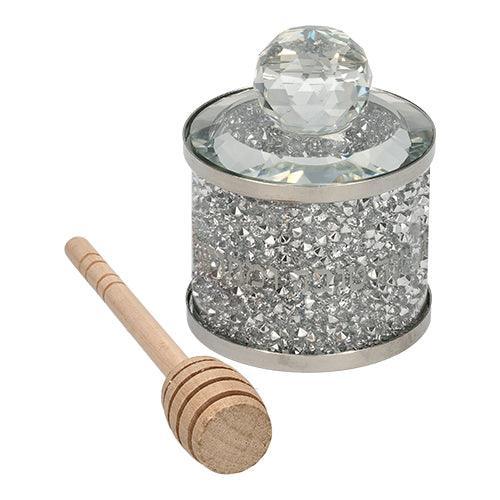 Elegant Crystal Honey Dish8  Cm- With Stones