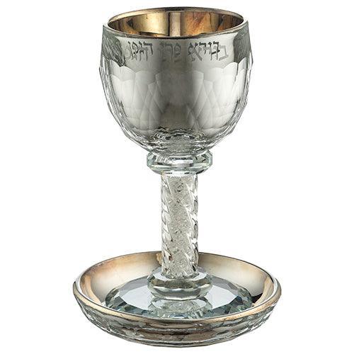Crystal Kiddush Cup 16 cm contain  contain 130ml / 4.3oz