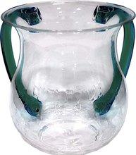 Karshi Clear Washing Cup Turquoise/Green Handles