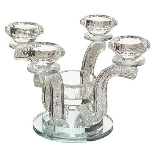 Crystal Candlesticks 23 cm- 4 Branches and Memorial Candle