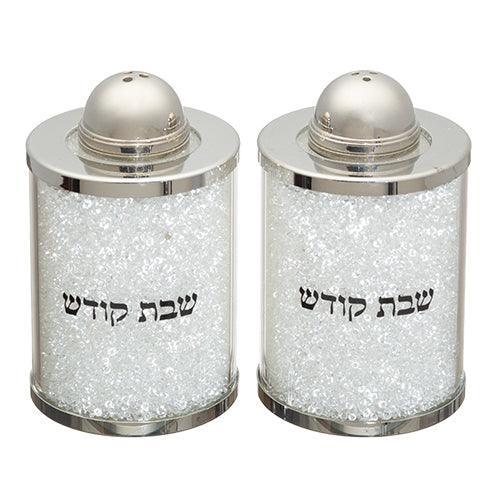 Crystal Salt & Peper Holders 6 cm with White Stones