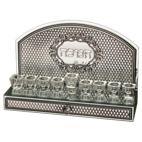 Glass Mirror Menorah 30x20 cm with Drawer