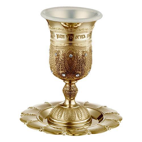 GLN KIDDUSH CUP "CHECKERED" FILIGREE, 13 CM contain  120ml / 4.06oz