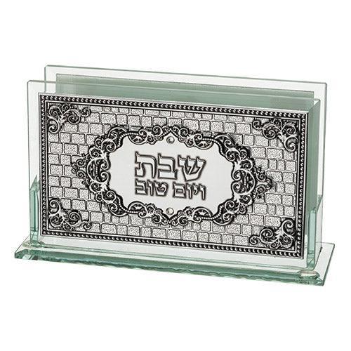 Glass Matches Holder with Plaque "Candle Lighting" 5*7 cm