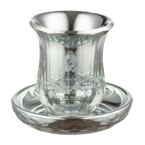 Crystal Kiddush Cup without Leg 9 cm - Rabbi Meir Baal HaNes contain 100ml / 3.4oz