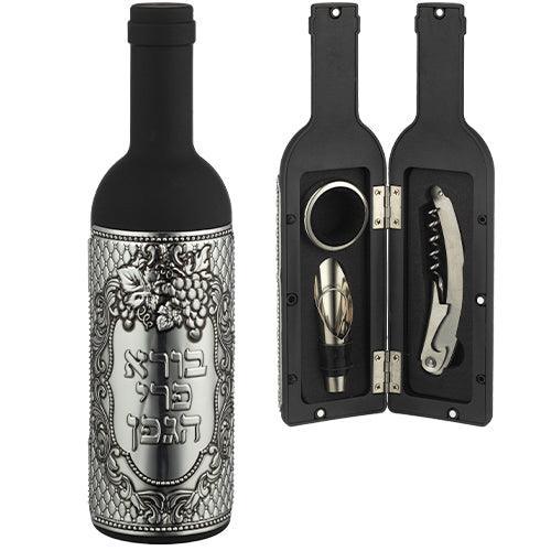 Set of Wine Accessories in a Bottle with plaque 23 cm