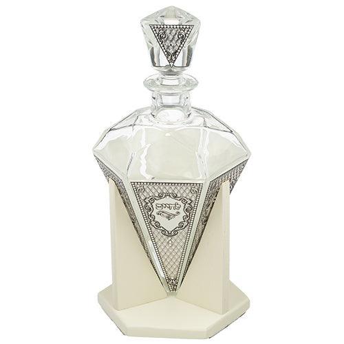 Crystal Wine Bottle 24 cm with Metal Plaque