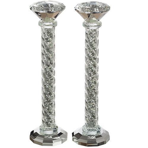 Crystal Candlesticks 25.5 cm with Stones