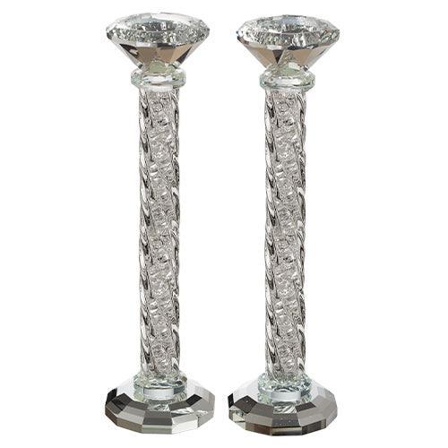 Crystal Candlesticks 25.5 cm with Stones