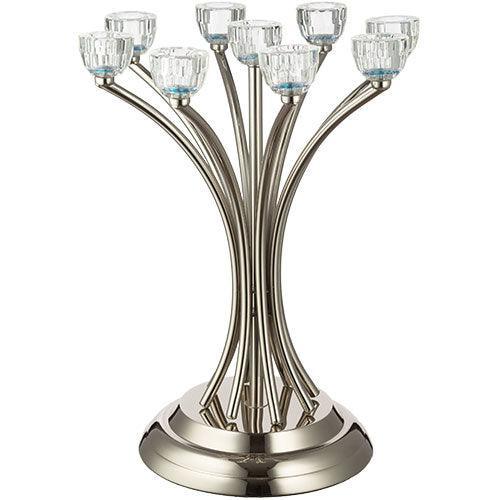 Metal Candlesticks 9 Brenches with Crystal Holders 35 cm