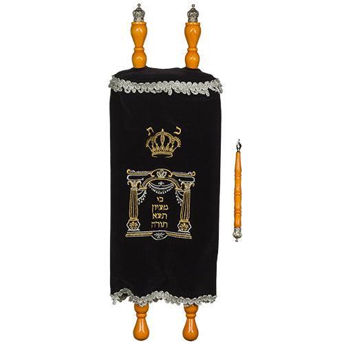 PA ASHKENAZ TORAH BOOK 40 CM D.BLUE- VILNA GATE