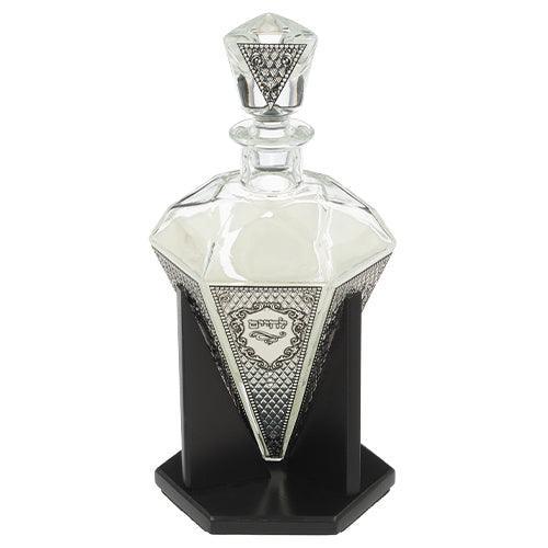 Crystal Wine Bottle 24 cm with Metal Plaque