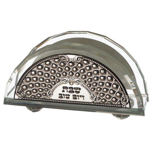 Crystal Napkin Holder 14.5*7 cm with Metal Plaque