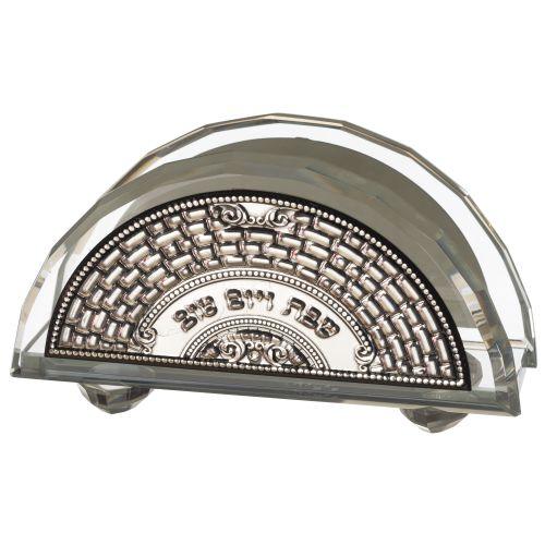 Crystal Napkin Holder 14.5*7 cm with Metal Plaque