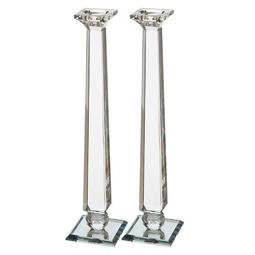 PAIR OF CRYSTAL CANDLESTICKS 40 CM