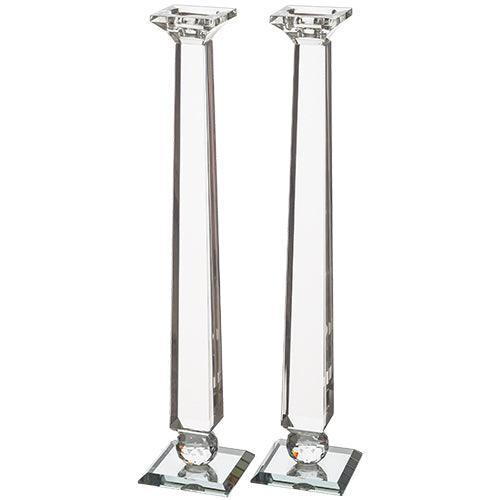 PAIR OF CRYSTAL CANDLESTICKS 45 CM