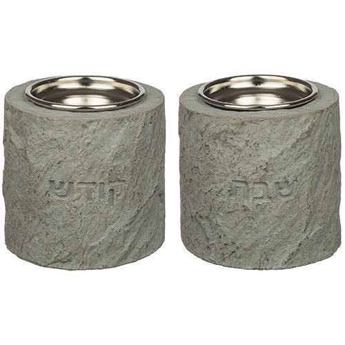 Pair of Concrete polymer Candlesticks 5.5 cm